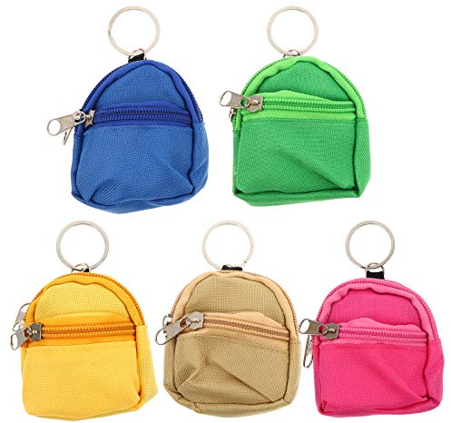 Amosfun Mini-Rucksack, Münzbeutel, Anhänger, Reißverschluss, Geldbörsen, Schlüsselanhänger, Partyzubehör