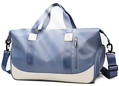 Keyck Sac de Sport Femme Homme,Sac de Voyage avec Compartiment Chaussure et Poche Humide,Impermeable Grande Capacité 40L Gym Duffel Bag,Oxford Sac Weekend pour Fitness Camping Piscine,Bleu