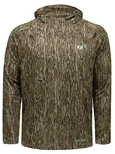 Mossy Oak Men's Standard Camo Hoodie Lightweight Hunting Shirts, Bottomland, Medium