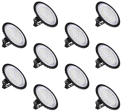 10 Stücke 200W LED UFO Industrielampe,20000LM LED Hallenstrahler,SMD 2835 LED High Bay Licht mit Kaltweiß 6000-6500K, Abstrahlwinkel 120° für Deckenleuchte,Hallenbeleuchtung, Werkstattbeleuchtung