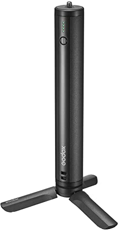 Godox BPC-01 Charging Grip Power Bank Hand Grip 10000mAh USB Output & Type-C Input/Output Port with Stand USB Charging Cable Wrist Strap for Camera Flashes LED Light Mobile Phone