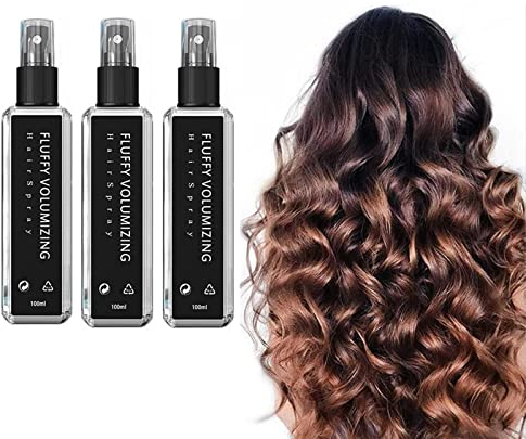 Fluffy Volumizing Hair Spray, 100ml Extra-Volume Magic Spray Gel Unisex, Fluffy Volumizing Hairspray, Instant Volumizing with Non Greasy & Non Sticky, DIY Hairstyle for All Hair Types (3PCS)
