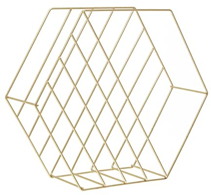 Premier Housewares Functional Sleek Hexagonal Basket | Stylish Wireframe Basket For Kitchen Contemporary Basket | Iron Constructed Minimalist Basket For Storage