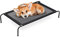 Relaxdays Hundeliege Outdoor, erhöhtes Hundebett bis 35 kg, HBT: 19x111x65 cm, Hunde Feldbett Garten & Camping, schwarz