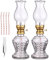 Lanmiya Oil Lamps for Indoors UK, Clear Kerosene Lamp Lantern, 2 Sets Classic with Glass Lampshade and 4 Cotton Wick, Vintage Chamber Lamp, Emergency Lighting Indoor Outdoor, ‎assorted Color (SB-122)