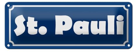 Blechschild gewölbt 27x10cm St. Pauli Deko Geschenk Schild