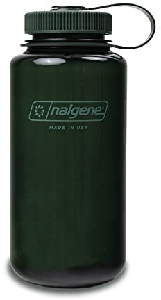 Nalgene Monochrome BPA-Free Recycled Reusable Water Bottle for Backpacking, Hiking, Gym - 32 oz Shatterproof Jade