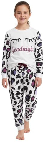 A2Z 4 Kids Girls Pyjamas Traditional PJS Pyjama Set Long Sleeve Top Trousers - PJS 154 White_.7-8