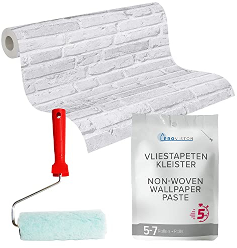 Tadessi Tapeten Set, Vliestapete Cocktail, Kleister, Kleisterroller, Renovierungsset, Einfache Anwendung, Stark Haftend, Langlebig, Korrigierbar, Ergiebig, Wasserfest,Tapetenkleister, Wandtapete