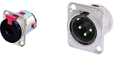 Neutrik NJ3FP6C 6,3 mm Klinke female stereo & NC3MDL1 XLR Einbaubuchse male
