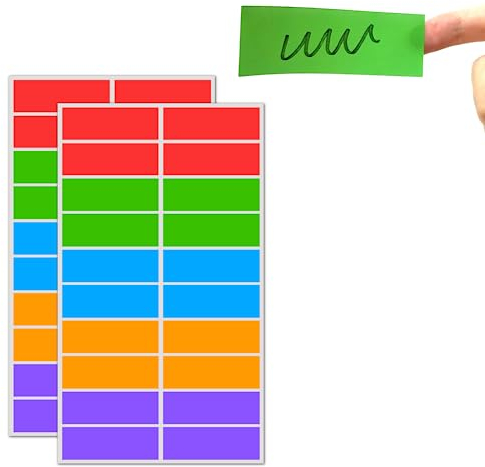 500 Stück, 75 x 25 mm - Umzugsetiketten Aufkleber Bunt, 5 Farben