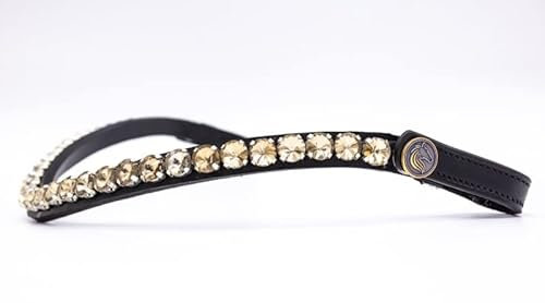 BRIDLERY Stirnriemen Champagne Farbe Schwarz, Größe Vollblut