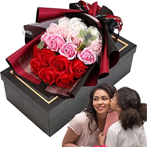 Tumotsit Seife Blumenstrauß | Künstlicher Blumenstrauß Seife Blume | Seifenstrauß Muttertagsgeschenk mit zartem Duft zum Muttertag