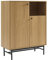 BAÏTA Anrichte, hoch, Eichenoptik, Metallfüße, 90 cm, Schwarz