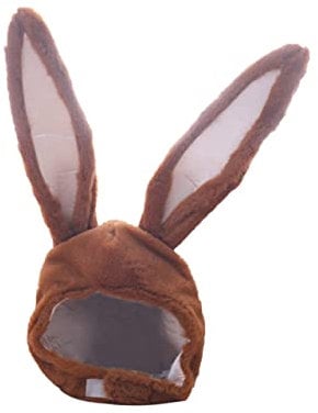 NUOBESTY Hasenmütze bunny balaclava Tiermütze mit beweglichen Ohren das Kaninchen in den Hut stecken Kaninchen-Cosplay-Ohren schwarze Kleider Nagelaufkleber tierischer Hut Kaninchenmütze