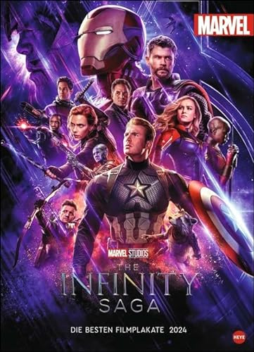 Marvel Filmplakate - Posterkalender - Kalender 2024 - Heye-Verlag - Wandkalender mit Filmplakaten aus dem Marvel-Universum - 49 cm x 68 cm