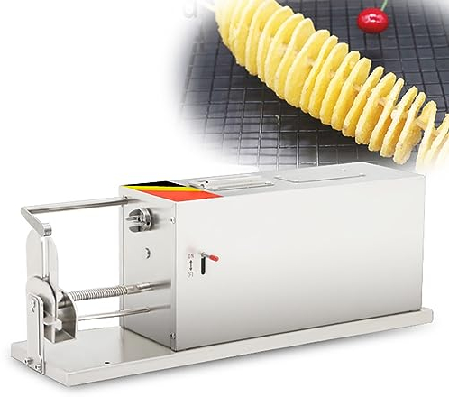 Electric Tornado Potato Slicer, Automatic Tornado Homemade Potato Chip Vegetable Slicer Twister Machine, Tornado Vegetable Potato Twister Spiral Cutter Twister Spiral Zucchini