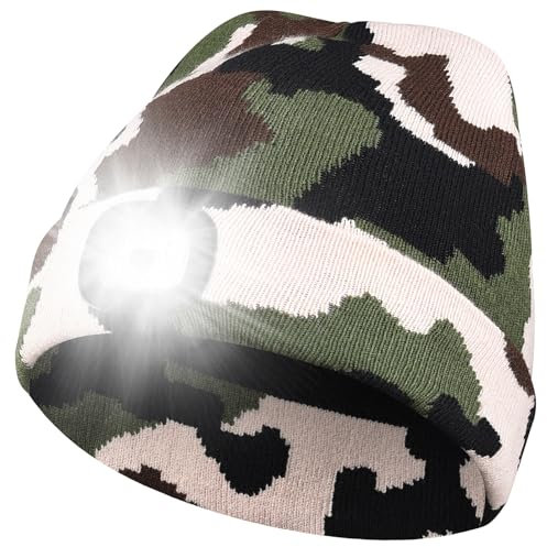 Stycizom LED Beleuchtete Mütze,Unisex Einheitsgröße Winter Warm Headlamp Hat für Joggen, Wandern im Freien, Laufen, Radfahren in der Nacht für Herren und Damen Geschenke