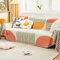 Gualiy Bezug Sofa 180x360cm, Linien und Halbkreis Muster Couch Überzug 4 Sitzer Couch Überzug Kratzfest Grün Orange Sofa Überzug für Ledersofa