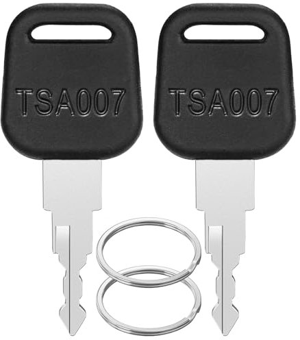 Lot de 2 clés pour TSA 007, 007 compatibles avec les serrures à mot de passe de valise, noir