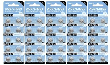 FENOHREFE AG6/LR920 Alkaline-Batterien, 320 mAh, langlebige Stromversorgung für Uhren-Fernbedienung, Spielzeug, LR920, 10/20/50 Stück