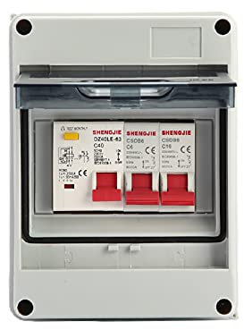 Napacoh Consumer Unit, 2 Way Fuse Box Waterproof Garage Unit Fuse Box IP65 Protective Housing for Caravans, Workshops, Outbuildings, Rated Voltage 230V Household Electrical Tools