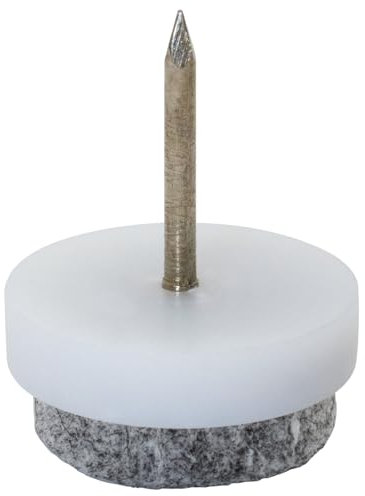 WAGNER Möbelgleiter 4tlg. - Ø 17 x 4/4/24 mm, 4 mm Filzgleiter weiß/grau zum Nageln für Sensible Böden - Made in Germany - 15081799
