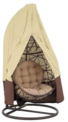 Hiseng Wasserdicht Abdeckung Hängesessel, Hängesessel Abdeckung, Winddicht Schutzhülle für Hängesessel, UV Beständiges Hängesessel Abdeckung Outdoor, mit Reißverschluss (115 * 190CM,Beige)