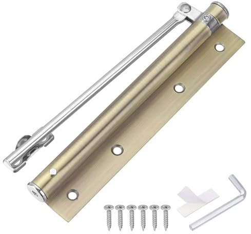 sourcing map 195mm/7.68 Spring Door Closer, Stainless Steel Automatic Door Closers with Adjustable Closing Speed for Home Self-Closing 5kg Door, Bronze