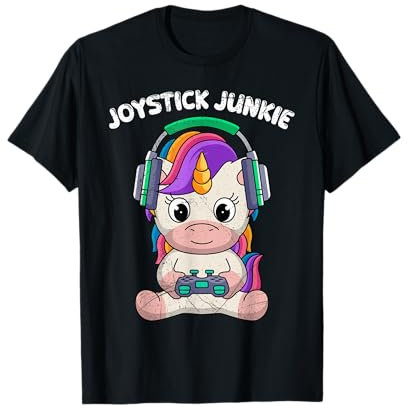 Gamer Girls JOYSTICK JUNKIE Funny Video Games Girl T-Shirt