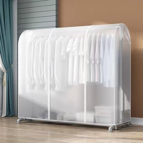 WABMJGW Transparente Kleiderständer-Abdeckung, staubdicht, mit 2 haltbaren Reißverschlüssen,extra hoch 150cm/180cm, Kleiderstangenabdeckung, wasserdicht, für Kleiderstange,A-200x50x180cm