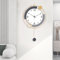 Large Golden Wall Clock with Pendulum - Silent Quartz Battery Operated for Living Room, Kitchen, Home, Bathroom, Bedroom - 16x25.6 inch Decorative Wall Decor