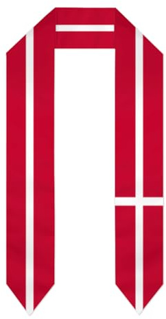 FAGIUCHI Schal mit Dänemark-Flagge, Schärpe, Stola, internationales Studium, Fußball-Fans, Prost, Erwachsene, Unisex, Schwarz , Einheitsgröße