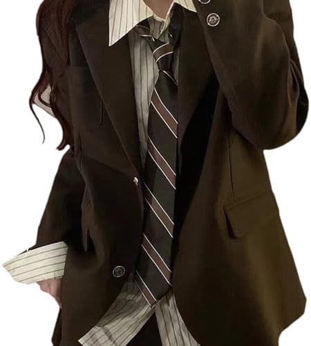 QishGO Vintage gestreifte Krawatte für Damen und Herren, japanische Krawatte, lässig, vielseitig, Hemd-Zubehör