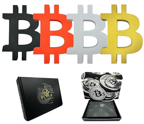 BitME Solutions | Bitcoin Krypto Statue | Deko Geschenke für Männer | Crypto Gaming Deko | BTC Büro Dekoration | Kryptowährung | Geburtstagsgeschenk für Männer (Gold)
