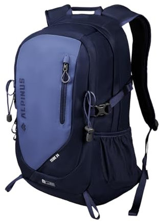 Alpinus Teide Wanderrucksack 24L Marine - Blau - Leichter Trekkingrucksack für Herren & Damen mit Belüftungssystem AVS, Kompakter Outdoor Daypack für Wandern, Tagestouren & Reisen, Regenschutz