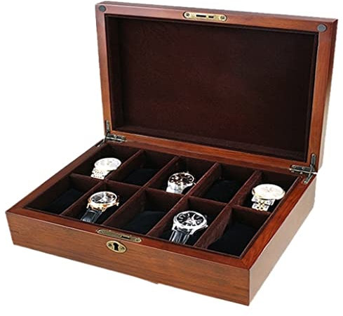 Schmuckschatulle, Uhrenbox, Uhrenaufbewahrung, Uhrenbox, Display-Aufbewahrungskoffer, Holzuhr, Schmuck-Aufbewahrungsbox, Organizer-Box, Uhren-Aufbewahrungsbox