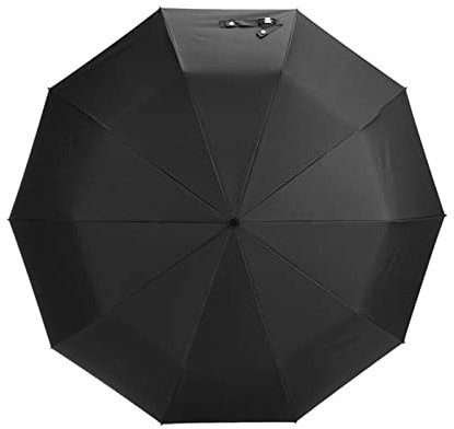 THINCAN Parapluie entièrement automatique Pluie Pliage Ombre Anti-ultraviolet Parasol puissant portable pour hommes femmes, Couleur : noir