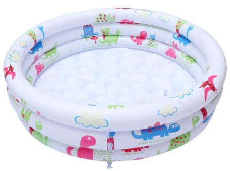 BESPORTBLE Piscine Gonflable Garçon Fille Ronde avec Pompe Bassin Eau pour Garçons et Filles Jeu été Léger et Portable
