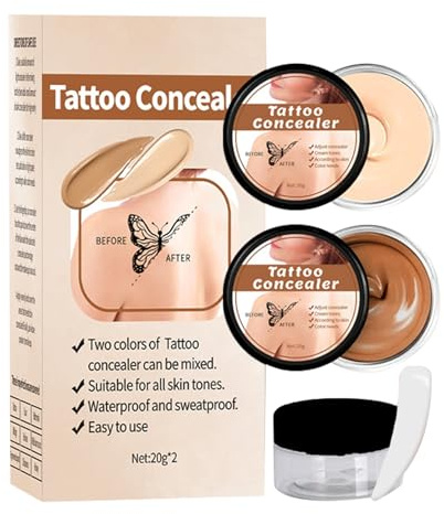 Tattoo Concealer,Körper Make Up Wasserfest Concealer,Wasserfest,Für Alle Hauttöne,20G*2PC