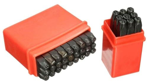 Vibsky Metallstanzer-Set mit Zahlen und Buchstaben zum Stempeln auf Metall, Leder, Holz und Schmuckherstellung, 36-teilig
