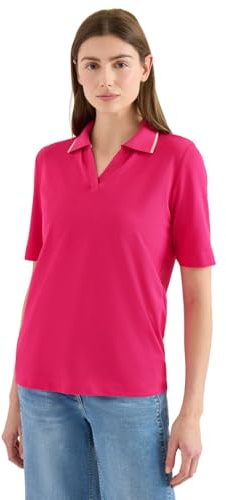 Cecil Kurzarm Poloshirt aus Piqué Ware Beetroot pink XL