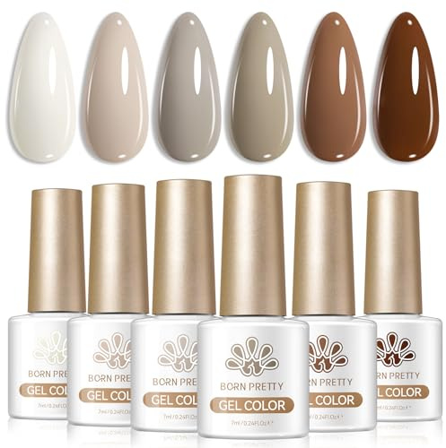 Born Pretty UV Nagellack Taupegrau Braun Gel Nagellack | Herbst und Winter UV Lack Maniküre und Nagelkunst DIY zu Hause
