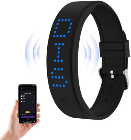 Vibrationswecker Armband, Wrist Alarm, Armband Wecker, Zur Schlafüberwachung, Schrittzählung, Erinnerung An Die Wasseraufnahme und Medikamenteneinnahme,bis zu 8 persönliche Alarme (Schwarz)