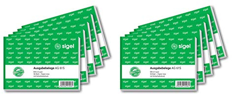 SIGEL Ausgabebeleg A6 quer 10 Stück 50 Blatt | AG615/10, Vorratspack aus nachhaltigem Papier
