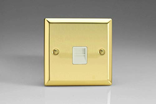 Varilight 1-Gang Telephone Master Plug Socket Victorian Brass XVTMW