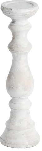 Hill 1975 Large Stone Candle Holder, Cream, 12.5 x 12.5 x 40cm
