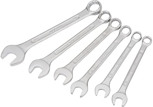 Draper Redline 10 to 17mm Combination Spanner Set | 6 Piece Chrome Vanadium Steel Hand Tools | Metric Manual Plated Tools | 68479