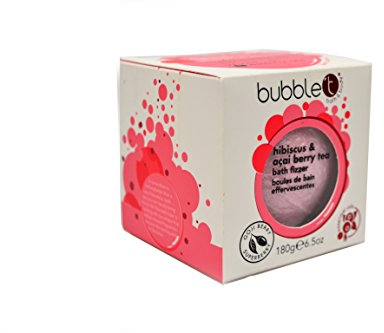 Bubble T Cosmetics Hibiscus & Acai Berry Tea Bath Bomb Fizzer – ätherische Öle, veganfreundlich, tierversuchsfrei, 180 g