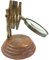 Lupe im antiken Stil, Messing, Glas, 10,2 cm